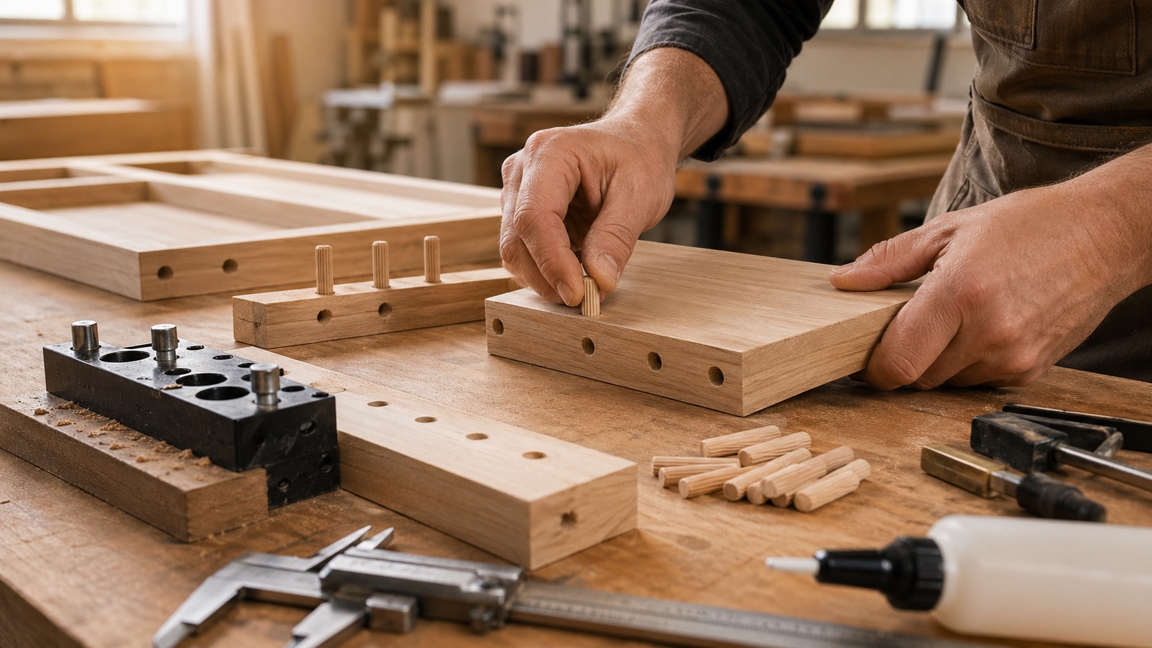 Cavilhas de madeira: precis�o simples para m�veis mais dur�veis