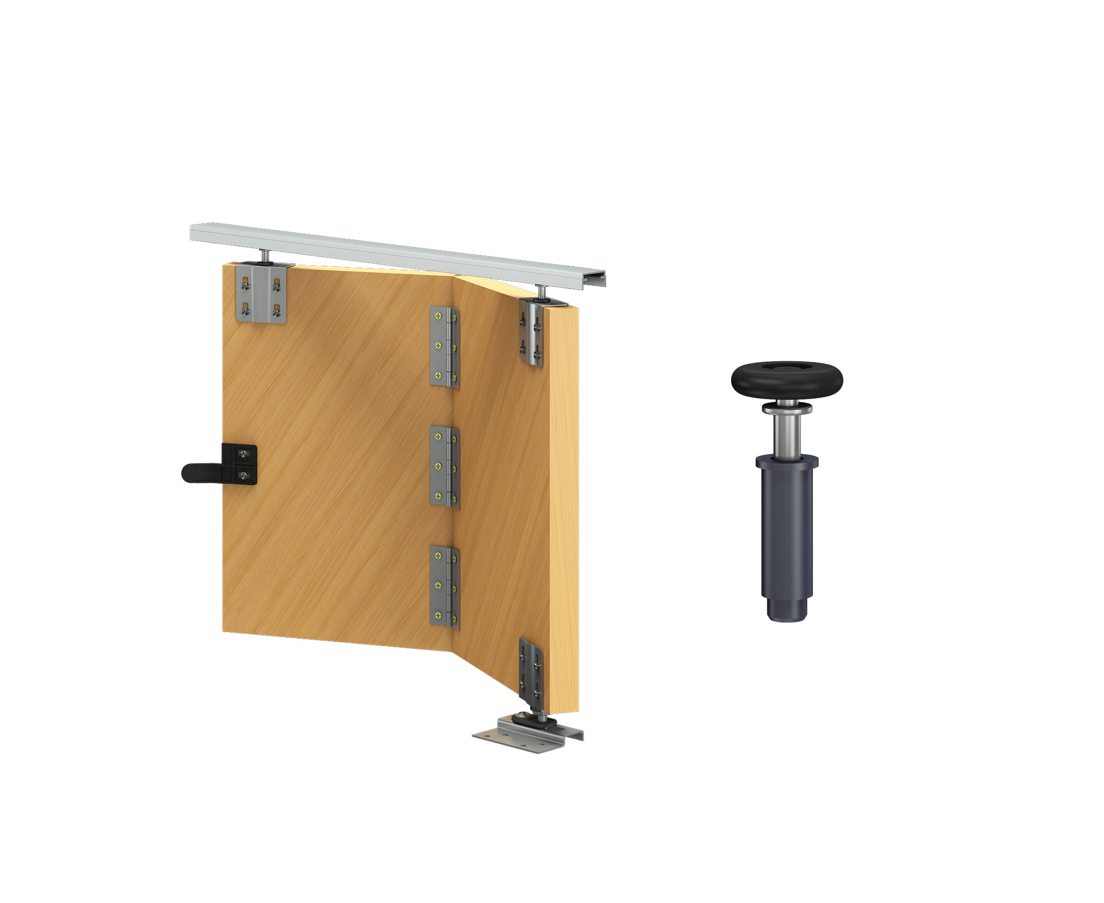Portas dobr�veis com movimento previs�vel: engenharia do Kit Plegam�s